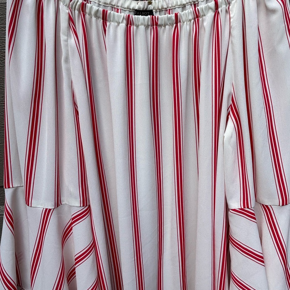 💝Talbots Red and White Striped Blouse